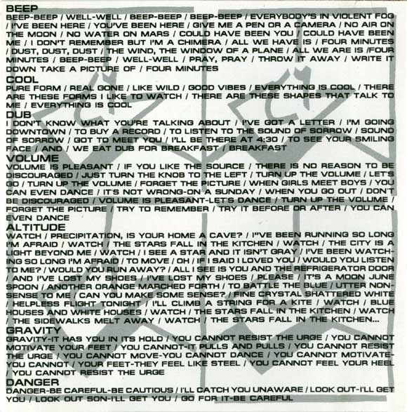 Pylon Lyrics BEEP Cool Dub Volume Altitude Gravity Danger