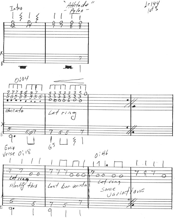 Altitude guitar tab Pylon