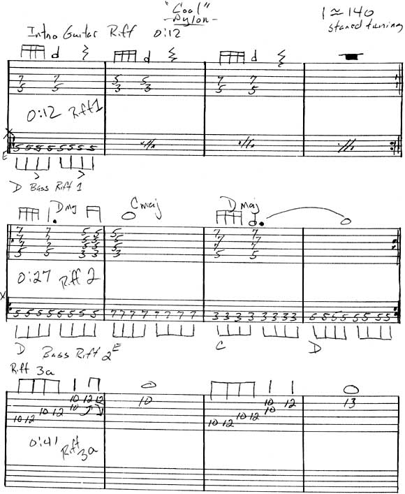 Pylon Guitar Tab "Cool"